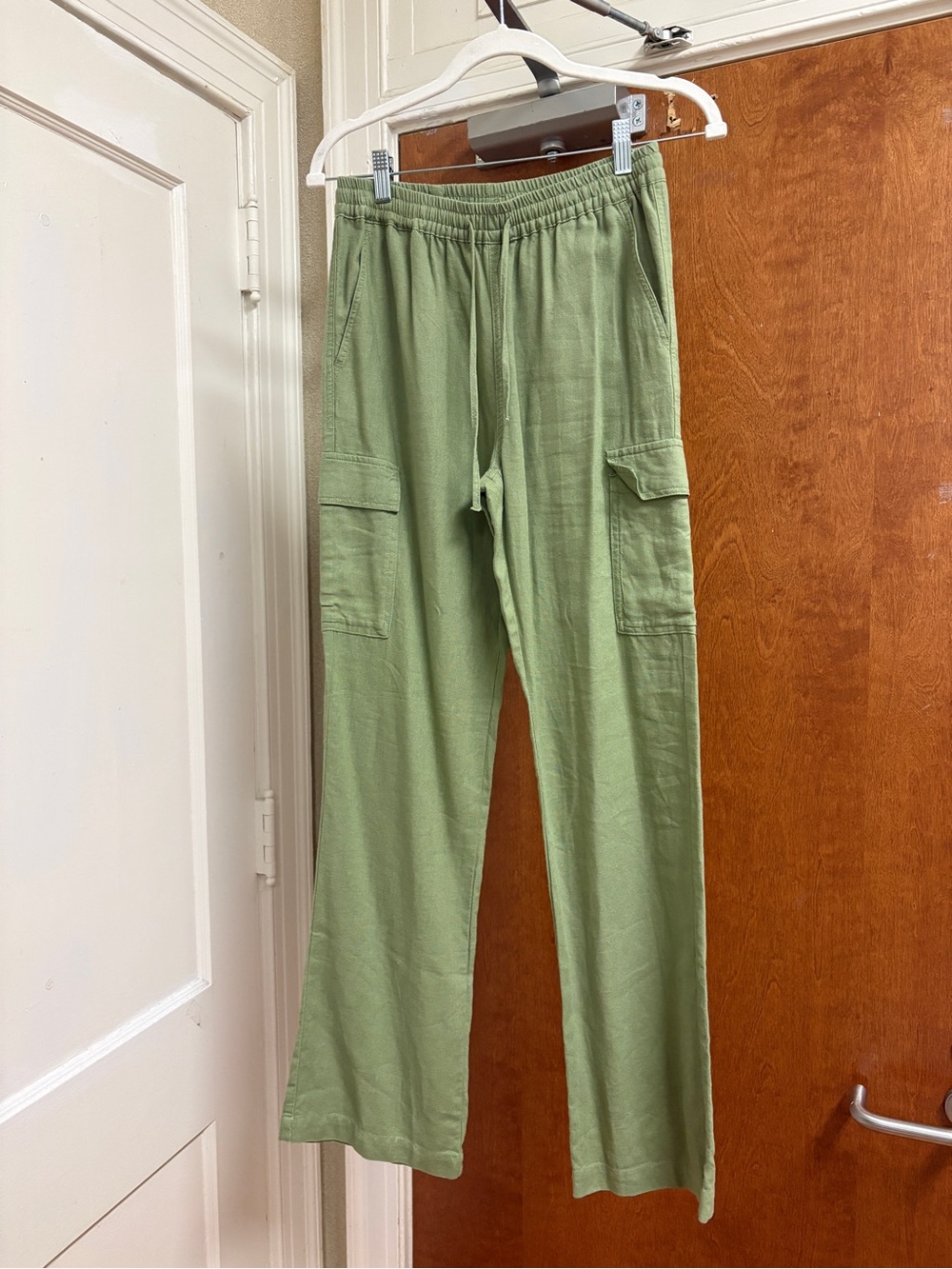 Love Tree Olive Green Cargo Pants with Drawstring Waist